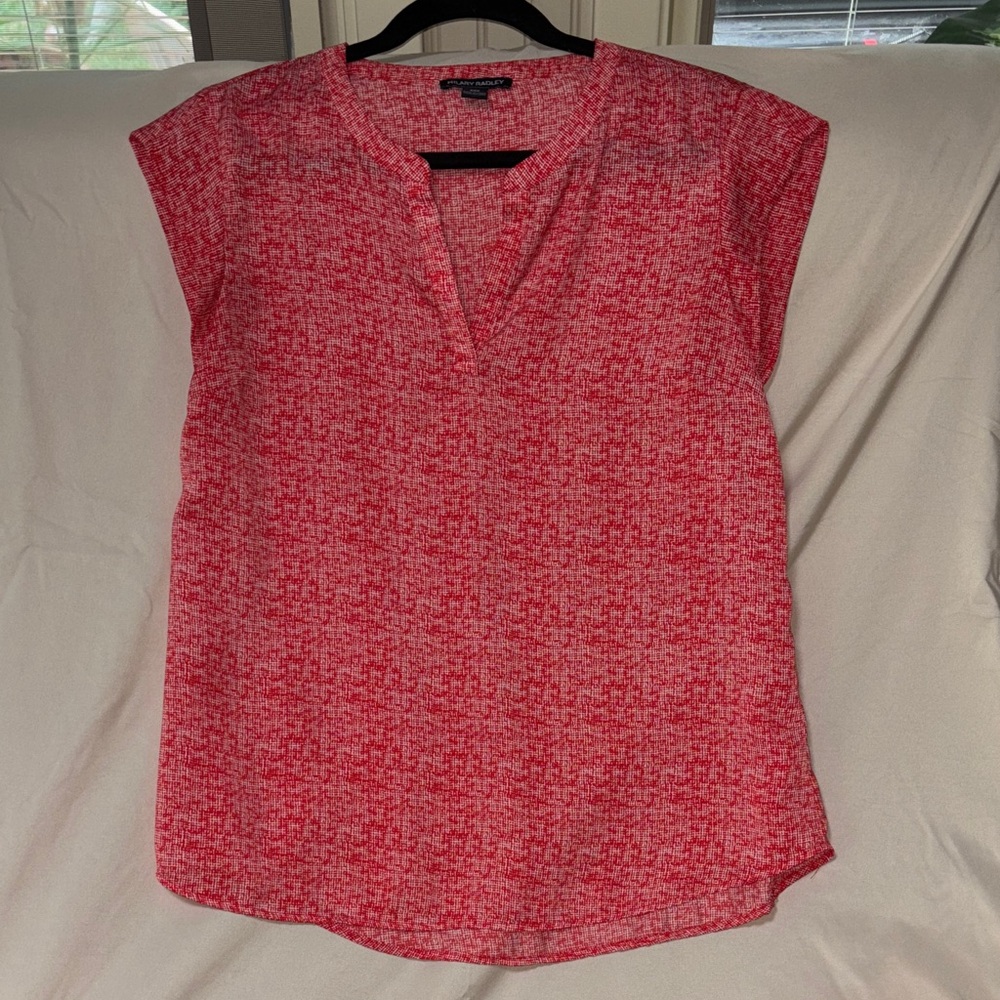 Hilary Radley Red Textured Blouse